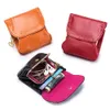 Wallets Genuine Leather Coin Purse Women Cowhide Change Metal Hasp Closure Card Holder Wallet Vintage Kiss Buckle Small Clutch Bag Y2303