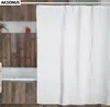 Shower Curtains Pure White Shower Curtain For Bathroom Decoration Large Wide Polyester Fabric Waterproof Simple Bath Curtain With 12 Hooks 230323