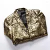 Herrenanzüge Rose Print Gold Samt Blazer Männer 2023 Hombre Fancy Herren Stilvolle Xadrez Masculino Plus Größe 5XL