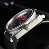 BR Titta på Mechanical Watch Multifunktionellt rostfritt stål Automatisk modemänklocka Silikonmaterialrem