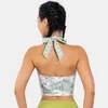 Camisoles Tanks Women Yoga V Floral Printing Halter Bowknot Shoproof Gaering Sport Bra 03JD32 Z0322