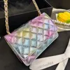 Diseñador de mujer Sirena metálica Bolsos WOC Titular de la tarjeta Cartera con hardware de metal dorado Cadena de Matelasse Crossbodu Bolso de hombro Multi Pochette Bolso clásico 20CM