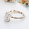 Кластерные кольца cxsjeremy solid 14k 585 желтое золото 2ct Radiant Cut 6 8 мм обручальное кольцо Moissanite для женского обручального кольца годовщина подарок