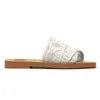 2023 Casual Sandals Sommar designer canvas tofflor slides Dam Woody Mules sandaler gummi utomhus skor sneakers