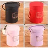 Gift Wrap Hug Bucket Flower Box Packaging Portable Round Dried Candy