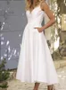 Casual Dresses Summer White For Women Wedding Clothing Sexig Backless Party Dress V-Neck Elegant Office Lady