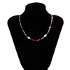 Anhänger Halsketten Neue Koreanische Mode Bunte Nette Rocailles Kette Choker Halskette Für Frauen Barock Simulierte Perlen Perlen Kragen Boho schmuck Z0321