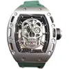 Orologi meccanici Richasd Luxury Richar Mille Skull Barrel Rm052 Mens Hollow Calendar Auto Sports Square HB / 37