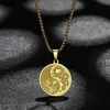 Pendentif Colliers Chengxun Acier inoxydable Yin Yang Collier Femmes Hommes Dragon et Phoenix Balance Unisexe Géomertique Bijoux Cadeau