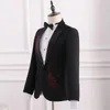 Costumes pour hommes, vêtements noirs, dessins de personnalité, Costumes de scène pour chanteurs, veste à paillettes, Blazer, robe de Style étoile de danse, Punk