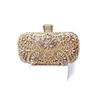 Kvällspåsar Diamond Evening Clutch Bag For Women Wedding Golden Clutch Purse Chain Shoulder Bag Liten Party Handväska med metallhandtag 230323