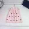 23SS Girls Design Designer Brand Kids Fashion Make Make Вышитая платье -воротнич