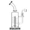 Narghilè stile dritto Glasss Water Dab Rig con filtro a tubo a spirale Giunto centrale pilastro ambra 9,5 mm Altezza 10 pollici con Banger al quarzo di alta qualità