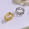 Modna i wykwintna obrączka Popularny designerski pierścionek Pozłacane 18k Klasyczna jakość Biżuteria Akcesoria Wybrane prezenty dla zakochanych Dla kobiet Mężczyźni