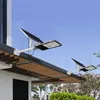 500W Solar Street Lamps Outdoor Solars LED -lampor med fjärrkontroll 6500K Dagsljus Vitt säkerhet Flodsljus för Yard Garden Streets Playgroud Usastar