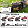 Electric RC Track QLX High Simulation Electric Train With Smokes Lights Sound Set Model Eloy Plast Toy Gifts For Kids 230323