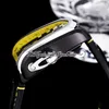Twin Turbo JCFM05 Double Tourbillon Automatic Mens Watch Two Tone PVD Steel Case Skeleton Dial Black Leather Strap Yellow Line Super Sports Car Watches Puretime A1