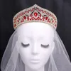 Bruiloft haar sieraden kmvexo barokke rode kristallen blad kronen bruiloft haar accessoires feest headpieces dames bruid tiaras optocht haar sieraden 230323