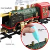 Electric RC Track Remote Control Train Rail auto rook met muzieklichten Kerstlaad kinderen S speelgoed 230323