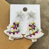 Dangle lustre arbre de noël déclaration boucles d'oreilles pour femmes perles à la main cristal boucles d'oreilles femmes bijoux de noël cadeaux en gros 230323