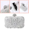 Sacs de soirée Argent cristal pochettes à la main perlée perle mariage pochette sac à main de luxe sacs à main femmes chaîne sacs à bandoulière bolsa feminina 230323