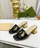 2022Classic High heeled sandals party fashion 100% leather women Dance shoe designer sexy heels Suede Lady Metal Belt buckle Thick Heel Woman shoes Large size 35-42
