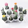 Objetos decorativos Figuras mini cactus simulado suculento de decoración de plantas en macetas de tiro de tiro accesorios de flores artificiales adornos PU decoración del hogar w0322