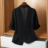 Mulheres Ternos Blazers Fino Terno Jaqueta Primavera Verão Tops Coreano Moda Slim Fit Lazer Manga Curta Escritório Senhora Plus Size Designer 230322