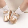 First Walkers Golden born Baby Baptism Walking Shoes Elegant And Gold Princess Comfortable Soft Soles Nonslip 230322