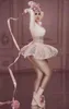 Стадия носить с длинным рукавом розовое мини -платье для бала платье латинское балет танец ночной клуб Бар Женский день рождения костюмы для вечеринки на день рождения костюмы