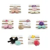 3pcs/lot felt bows rose flower baby nylon headband Elastic girls新生児幼児写真小道具ヘアアクセサリーセット