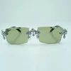 Nuovi occhiali da sole Cross Diamond Factory 3524031 occhiali da sole con gambe angolari in corno di bue misto puro naturale e lenti tagliate da 57 mm, spessore 3,0 mm