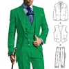 Herrdräkter Färgglada 3 -stycken Män passar kostym Homme Groom Tuxedo för Wedding Slim Set Male Blazer Terno Masculino (Jacket Pants Vest)