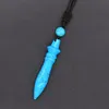 Pendant Necklaces KFT Natural Gems Healing Crystal Quartz Reiki Pendulum Pharaoh Scepters Amulet Stone Necklace For Women Men Elle22