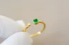 Anillos de racimo JHY Sólido 18K Oro amarillo Naturaleza Verde Esmeralda 0.25ct Para Mujeres Regalos de cumpleaños Joyería fina