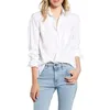 Magliette da donna Camicia casual a maniche lunghe tinta unita da donna Bianco Blu Borgogna Colletto rovesciato Camicetta da donna