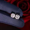 キラキラダイヤモンドイヤリングイエローゴールドメッキ光沢のあるラウンドCZイヤリング素敵なギフト女性女性素敵な贈り物