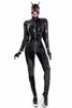 Combinaisons pour femmes Barboteuses Sexy Zipper Ouvert Entrejambe Combinaisons Wetlook PU Cuir Catsuit Femmes Érotique Sein Exposant Crotchless Latex Lingerie Body 230323