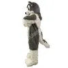 Noël gris loup Husky chien mascotte Costume personnage de dessin animé tenue Costume Halloween adultes taille fête d'anniversaire tenue de plein air caritatif