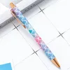 스테인리스 스틸 볼스 펜 클릭 수 있듯한 밝은 색상 글링하는 비닐 랩 부드러운 몸매 좋은 웨딩 문구 선물 펜