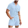 Мужские шорты Summer Loose Men Rompers Cotton Lathereve Bunte Bins