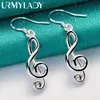 Charme URMYLADY 925 en argent Sterling Note de musique boucles d'oreilles Eardrop pour les femmes charme de mariage fiançailles bijoux de mode Z0323