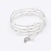 Bracelets enroulés de fil de pierre ronde de mode de brin 12 couleurs perles de pierre gemme charmes en gros GB020