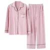 Dames slaapkleding dame lange mouw huiskleding meisjes katoen pyjama's schattige vestiging plus size meststoffen d-2190