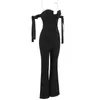 Damen Jumpsuits Großhandel 2023 Est Celebrity Party Jumpsuit Black Pearl Spaghettiträger Sexy trägerlose Damen