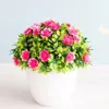 Decoratieve bloemen 14x15cm kunstmatige bloem bonsai mini groen gras ball pot pot balkon woonkamer bruiloft feest decor nep planten