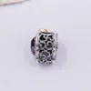 Two-tone Openwork Mum & Heart Charm Pandora Birthstone for Mothers Day fit Charms beads Bracelets Jewelry 782653C01 Andy Jewel