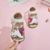 Sandals tipsetoes Top Brand Unicorns Soft Leather in Summer Girls Barn Barefoot Shoes Kids Baby Toddler 1 12 år gammal 230322
