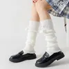 Femmes chaussettes 1 paire Goth Lolita jambières rayées japonais gothique longues guêtres genou hiver tricoté poignets cheville plus chaud