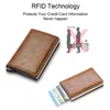 Portfele niestandardowy uchwyt na kartę RFID Black Carbon Fibre Skórzanie Prosty portfel Portfel Prezent Personalizowany Z0323